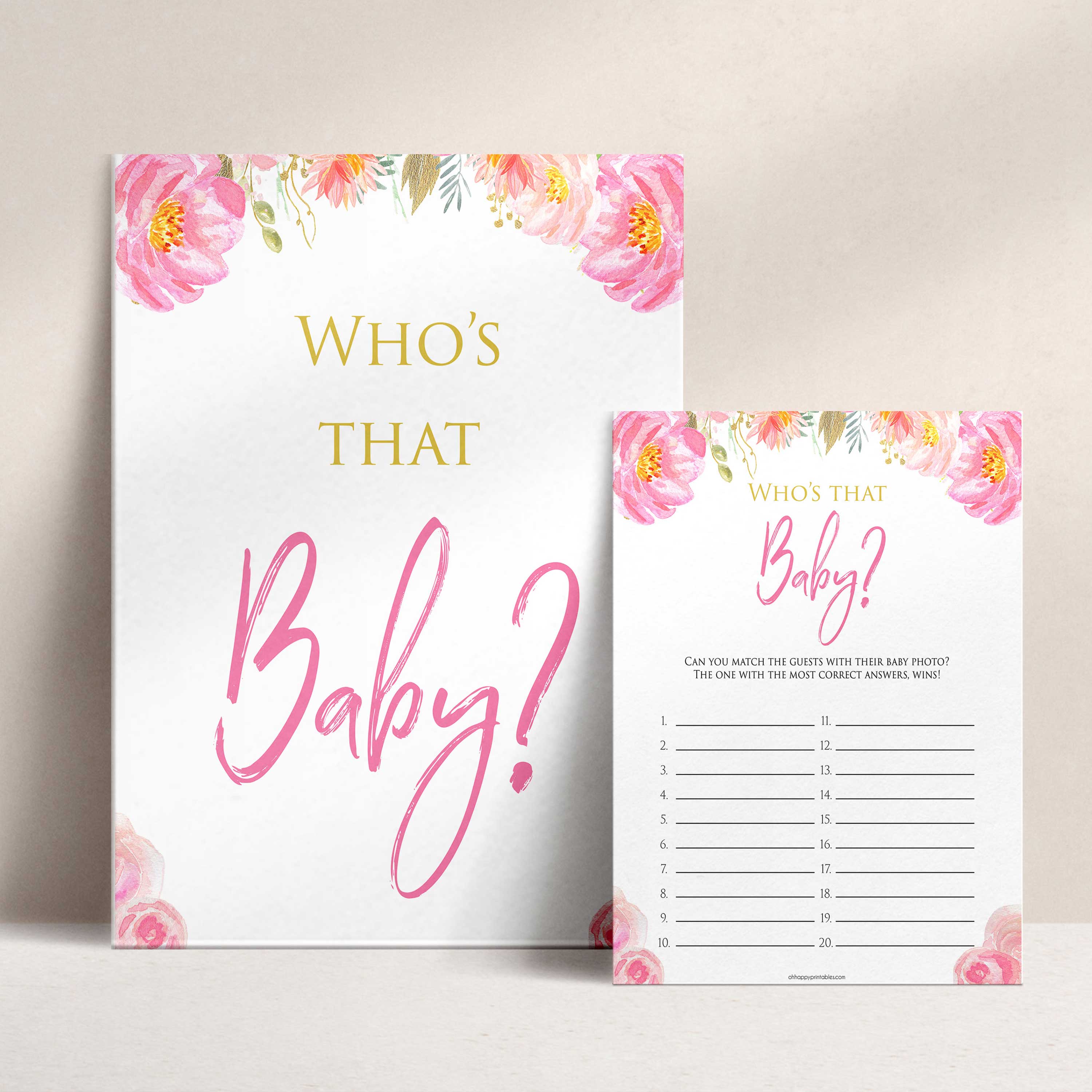whos that baby game, guess the baby photo game, Printable baby shower games, blush floral fun baby games, baby shower games, fun baby shower ideas, top baby shower ideas, blush baby shower, blue baby shower ideas
