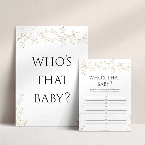 whos that baby game, Printable baby shower games, gold leaf baby games, baby shower games, fun baby shower ideas, top baby shower ideas, gold leaf baby shower, baby shower games, fun gold leaf baby shower ideas