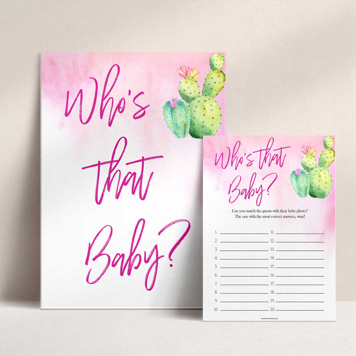 Cactus baby games, whos that baby, guess the baby pictures, printable baby shower games, Mexican baby shower, fun baby games, top baby games, best baby games, baby shower games