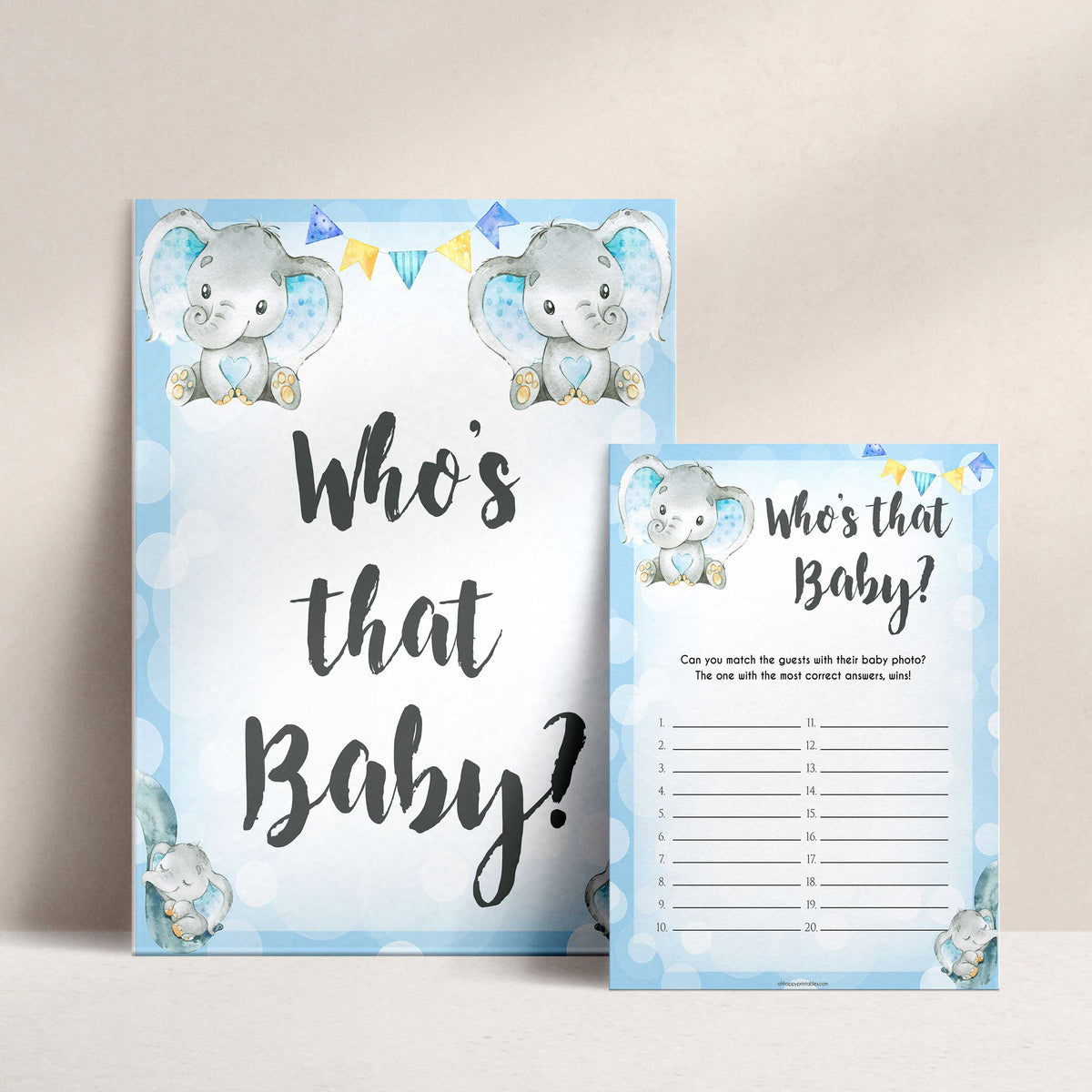 whos that baby game, guess the baby picture game, Printable baby shower games, fun baby games, baby shower games, fun baby shower ideas, top baby shower ideas, blue elephant baby shower, blue baby shower ideas