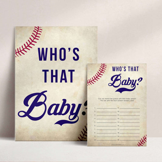 whos that baby game, baby photo game, Baseball baby shower games, printable baby shower games, fun baby shower games, top baby shower ideas, little slugger baby games