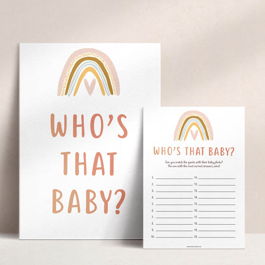 whos that baby game, Printable baby shower games, boho rainbow baby games, baby shower games, fun baby shower ideas, top baby shower ideas, boho rainbow baby shower, baby shower games, fun boho rainbow baby shower ideas