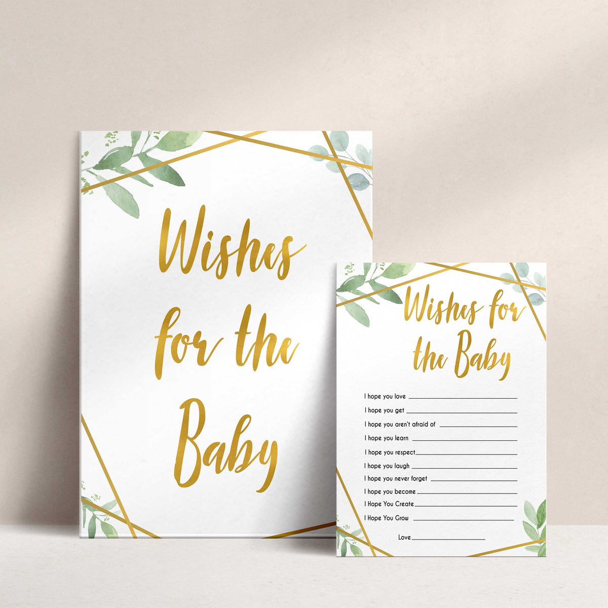 gold geometric wishes for the baby baby shower games, printable baby shower games, fun baby games, popular baby games, gold baby games
