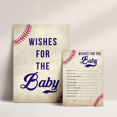 Baseball Wishes For The Baby, Baby Wishes, Wishes for The Baby, Baseball Baby Shower, Baby Shower Baby Wishes, Baby Wishes Cards, printable baby shower games, fun baby shower games, popular baby shower games