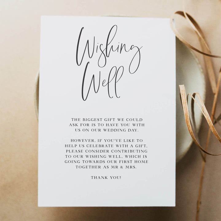editable wishing well card, printable wishing well card, CALLIGRAPHY editable wedding invitation suite, editable wedding stationery, printable wedding stationery, modern wedding items, wedding save the dates