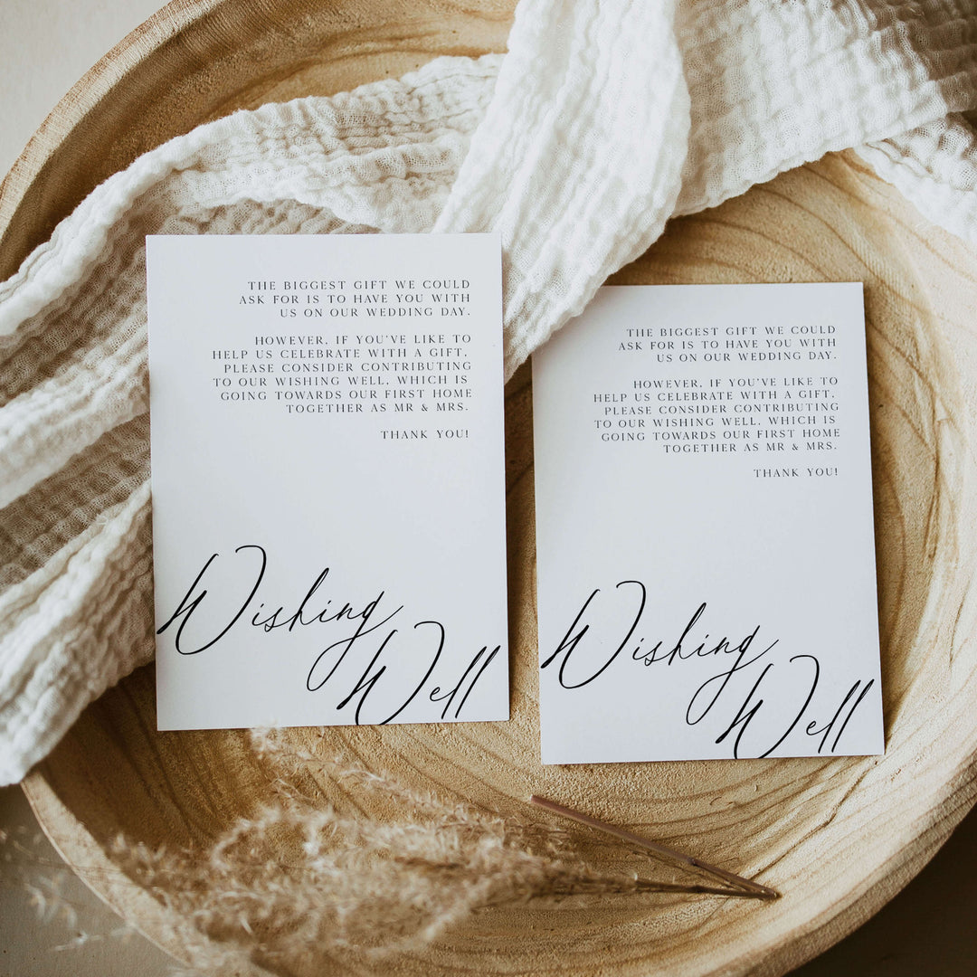 wishing well card, CALLIGRAPHY editable wedding invitation suite, editable wedding stationery, printable wedding stationery, modern wedding items, wedding save the dates