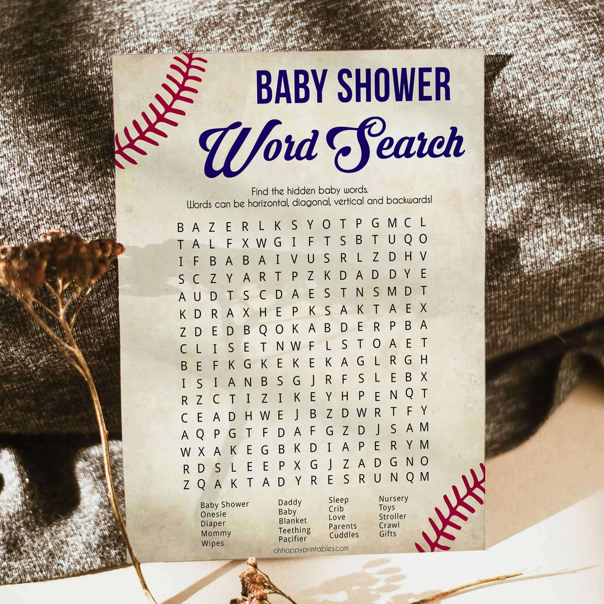 baby-word-search-baseball-printable-baby-shower-games-ohhappyprintables for Free Printable Baseball Word Search Baby Word Search - Baseball Printable Baby Shower Games – OhHappyPrintables for Free Printable Baseball Word Search