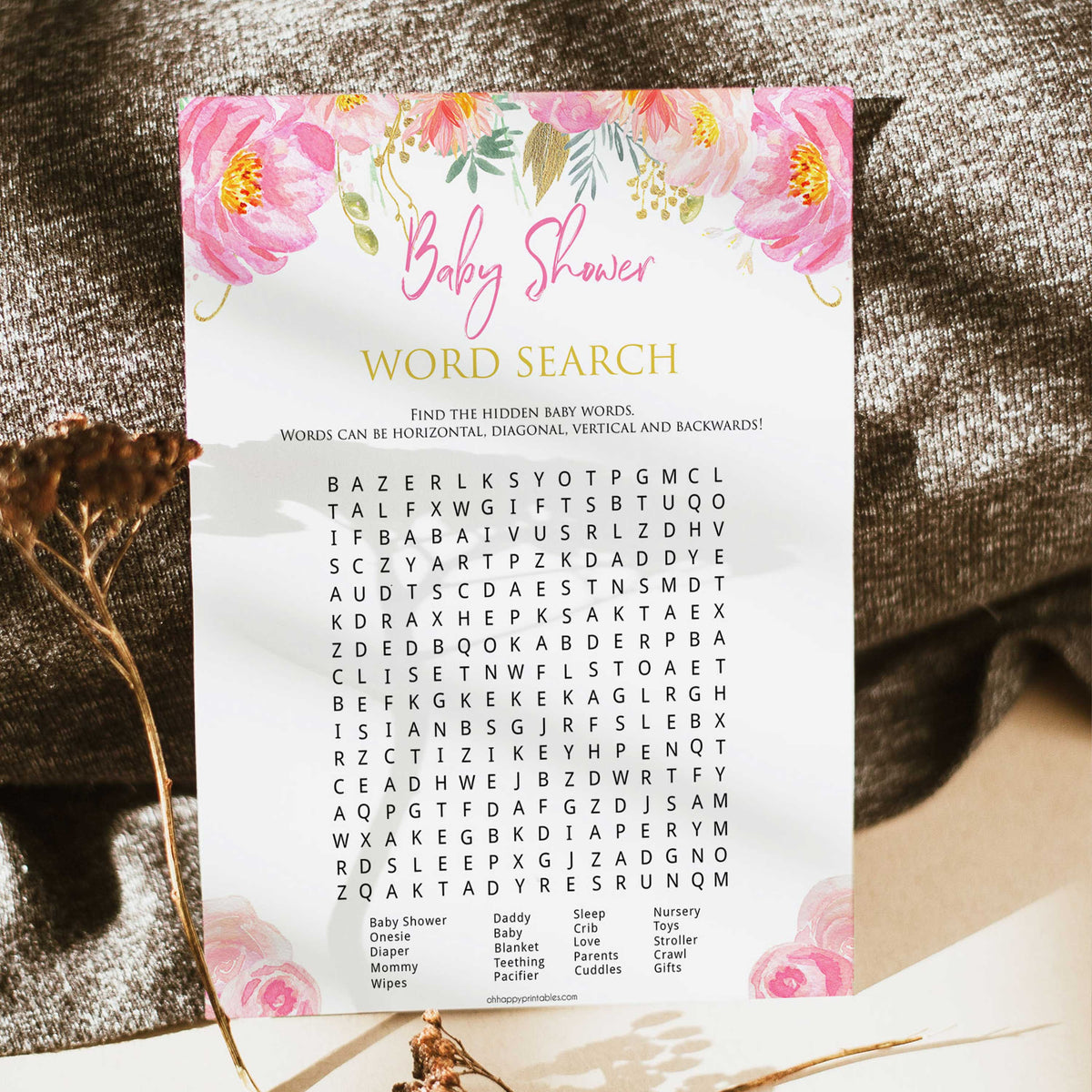 baby shower word search game, baby word search game, Printable baby shower games, blush floral fun baby games, baby shower games, fun baby shower ideas, top baby shower ideas, blush baby shower, blue baby shower ideas