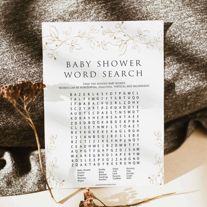 baby shower word search game, Printable baby shower games, gold leaf baby games, baby shower games, fun baby shower ideas, top baby shower ideas, gold leaf baby shower, baby shower games, fun gold leaf baby shower ideas