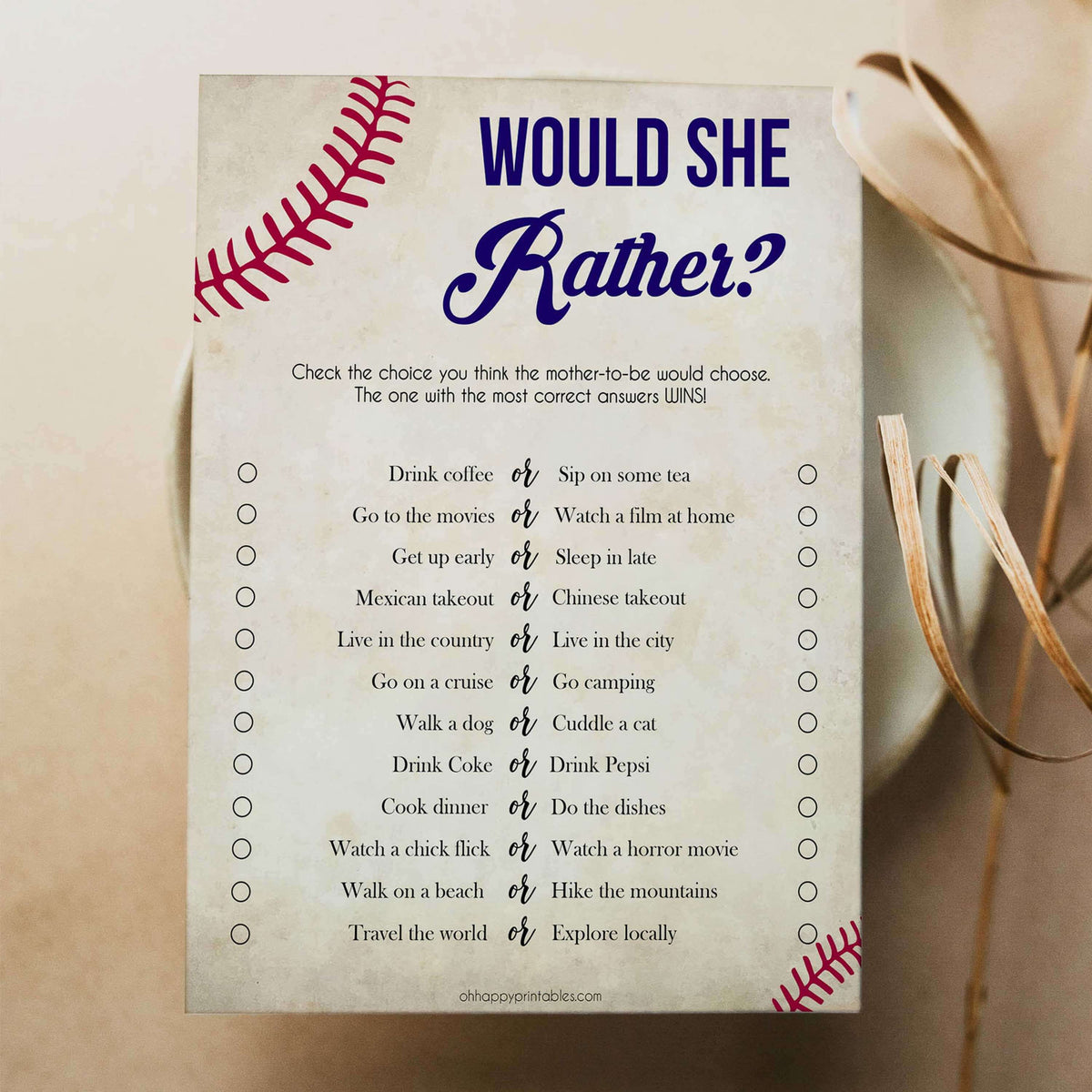 baby would she rather game, Baseball baby shower games, printable baby shower games, fun baby shower games, top baby shower ideas, little slugger baby games