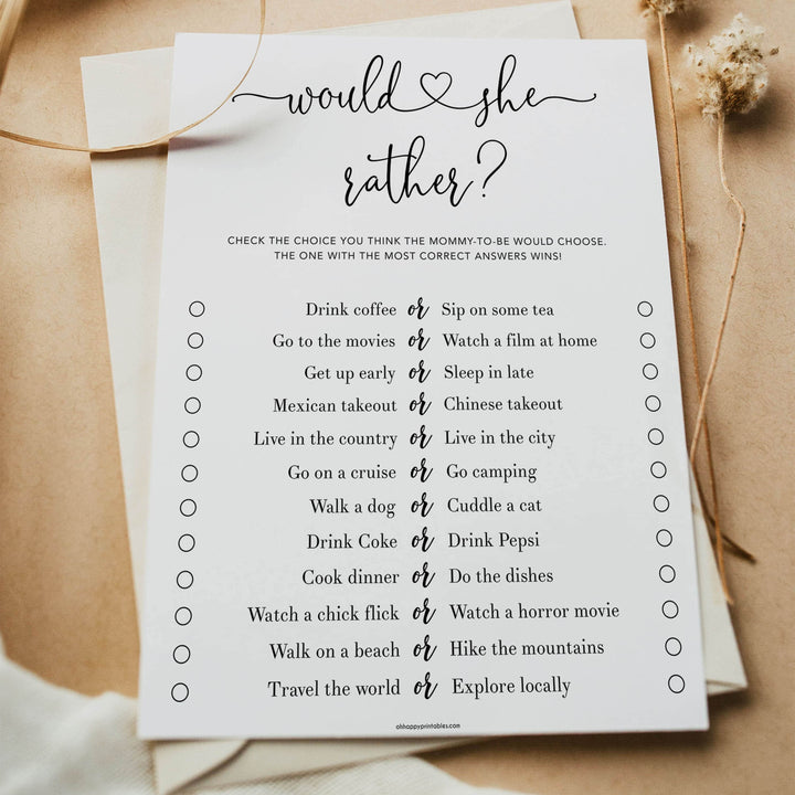 Minimalist baby shower games, would she rather baby games, 10 baby game bundles, fun baby games, printable baby games, top baby games, popular baby games, labor or porn games, neutral baby games, gender reveal games